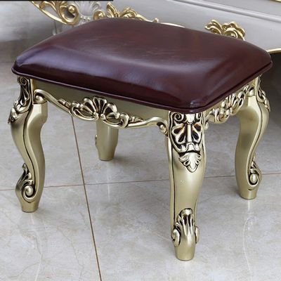 Square Vanity Stool, European Makeup Dressing Stool, Padded Bench with ABS Plastic Steel Legs, for Bedroom Living Room Capacity 150KG/330lb