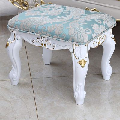 Square Vanity Stool, European Makeup Dressing Stool, Padded Bench with ABS Plastic Steel Legs, for Bedroom Living Room Capacity 150KG/330lb