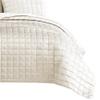 Benjara 3 Piece Queen Size Coverlet Set with Stitched Square Pattern, Cream view 4