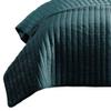 Benjara 3 Piece Crinkle King Coverlet Set with Vertical Stitching, Blue view 2