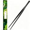 Homestia 12 Inch Kitchen Tweezers, Black Fine Tweezers Tongs for Food, BBQ view 1