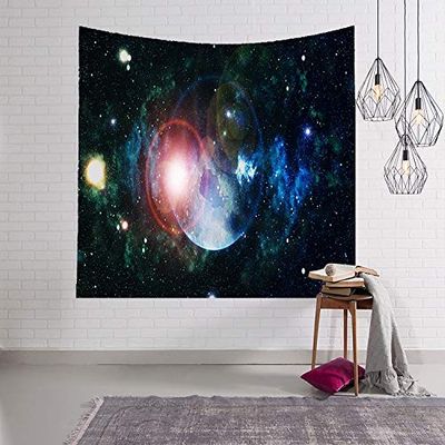 3D Digital Painting Sky Swirling Tapestry Wall Hanging Carpet Beach Towel Multi-Function Tapestry Home Psychedelic, Size: 200 x 150cm (Color : Color3)