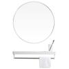 15.7'' - 27.6'' Circle Decorative Mirror Metal Framed HD Wall Mirror Bathroom Living Room Contemporary Accent Mirror with Wall Hanging Fixing Kit(White) view 1