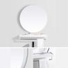 15.7'' - 27.6'' Circle Decorative Mirror Metal Framed HD Wall Mirror Bathroom Living Room Contemporary Accent Mirror with Wall Hanging Fixing Kit(White) view 2