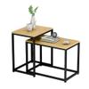 Coffee TableSolid Wood Nesting TablesWrought Iron Small End Table, Side Table,for Living Room, Bedroom, Balcony (Color : B) view 1