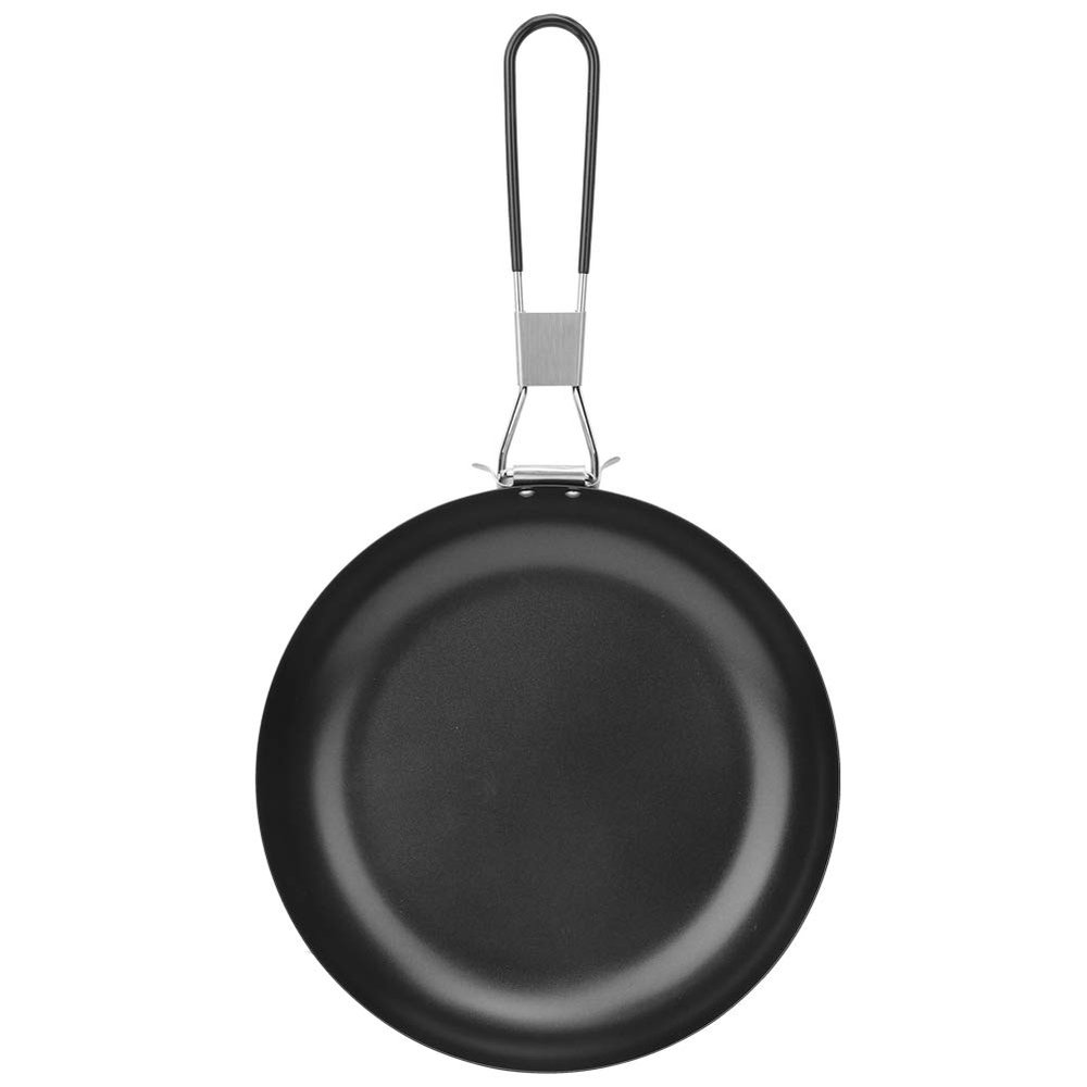 Qioni Cooking Frying Pan Portable Cooking Pan, Camping Picnic Hiking Utensils Non-Stick Pan, Utensils for Outdoor Cooking Supplies for Picnic