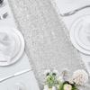 10 Packs 12 x 108 inches Silver Sequin Table Runner, Glitter Silver Table Runner for Wedding Birthday Bachelorette Holiday Party Supplies Decorations Bridal Shower Baby Shower view 4