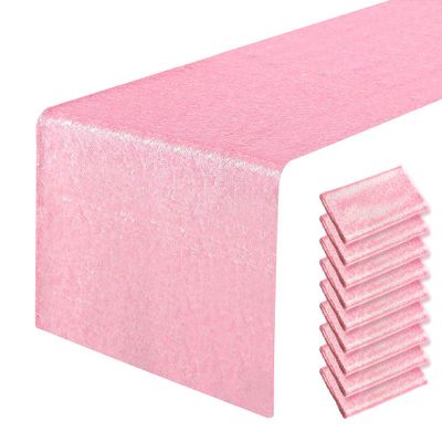 10 Packs 12 x 108 inches Pink Sequin Table Runner, Glitter Pink Table Runner for Wedding Birthday Bachelorette Holiday Party Supplies Decorations Bridal Shower Baby Shower