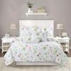 3 Piece Casual Gorgeous Lightweight Floral Quilt Set, All Season Beautiful Flowers Vines Botanical Leaf Pattern Reversible Farmhouse Bedding, French Country Vermicelli Stitched White Green Quilt King view 2