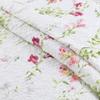 3 Piece Casual Gorgeous Lightweight Floral Quilt Set, All Season Beautiful Flowers Vines Botanical Leaf Pattern Reversible Farmhouse Bedding, French Country Vermicelli Stitched White Green Quilt King view 4