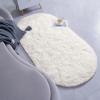 Goideal Fluffy Bedroom Rug, Small Oval Area Rugs, Cream Shag Bedside Carpet for Kids Room Nursery Dorm Cute Fuzzy Indoor Decor for Boy and Girl, 2.6 x 5.3 Feet view 3