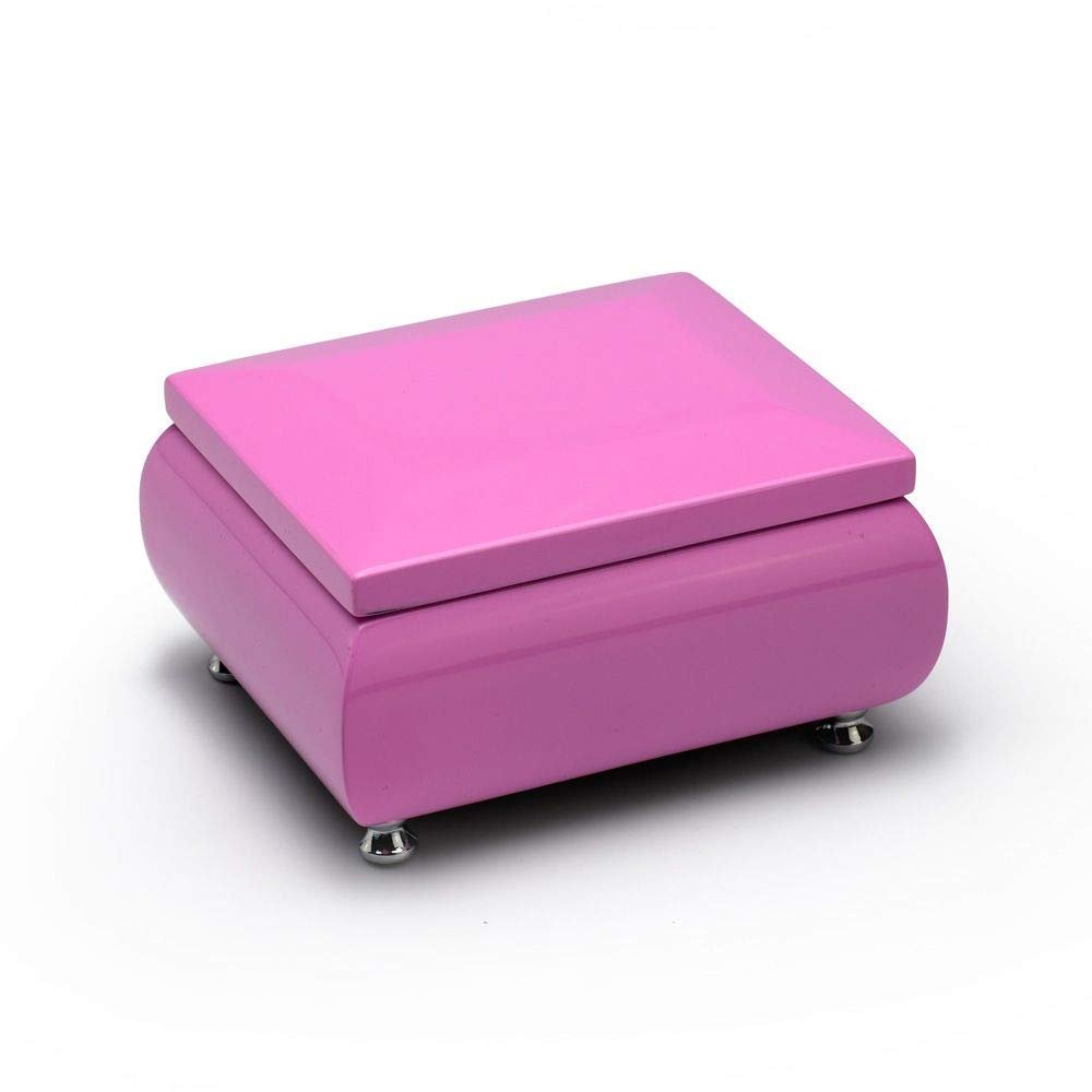 Adorable High Gloss 18 Note Pink Musical Jewelry Box Girls Keepsake - Many Songs to Choose - Raindrops Keep Tailing