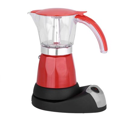 Aluminum Alloy Electric Coffee Pot, Electric Moka Pot, for Home for Office Making Coffee(red)