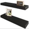 BAMEOS Floating Shelf,Wall Shelf,Decor Wall Mounted Shelves,Hanging Shelf Set L24xW6 for Bathroom Kitchen Living,Kitchen,Room Bedroom Storage,Black view 1