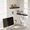BAMEOS Floating Shelf,Wall Shelf,Decor Wall Mounted Shelves,Hanging Shelf Set L24xW6 for Bathroom Kitchen Living,Kitchen,Room Bedroom Storage,Black view 4