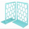 Turquoise Geometric Honeycomb Metal Bookends - Book Ends for Shelves - Decorative Modern Heavy Duty Bookend Stopper - Book Ends for Heavy Books - Home Office Book Holder - 1 Pair, 6x3.25x6.25 in view 1
