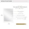 MCS Frameless Wall Mirror with Polished Edge, 20x28 inch Silver view 3