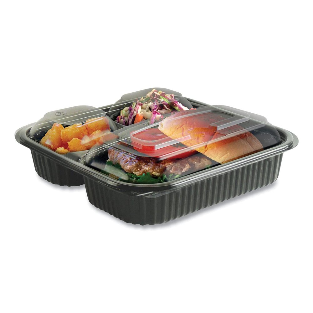 Anchor Packaging 2-Piece/3-Compartment Microwave Container Cl/BK (4118523)