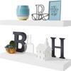 BAMEOS Floating Shelf,Wall Shelf,Decor Wall Mounted Shelves,Hanging Shelf Set L24xW6 for Bathroom Kitchen Living,Kitchen,Room Bedroom Storage,White view 1