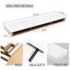 BAMEOS Floating Shelf,Wall Shelf,Decor Wall Mounted Shelves,Hanging Shelf Set L24xW6 for Bathroom Kitchen Living,Kitchen,Room Bedroom Storage,White view 3