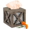 Autumn Alley Barn Door Rustic Square Farmhouse Tissue Box Cover, Farmhouse Bathroom Accessories, Rustic Bathroom Dcor Tissue Holder, Wood Tissue Box Cover with Galvanized Decor view 1