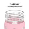 Lifefactory 12-Ounce Glass Water Bottle with Active Flip Cap and Protective Silicone Sleeve, Desert Rose view 3