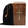 Touch4me Handcrafted Cremation Urn for Ashes, Adult Urn, Affordable and Elegant Wooden Urn with Free Velvet Bag (Cross) view 1