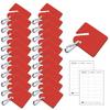 Lucky Line Square Slotted Cabinet Key Tag with Hooks and Labels, 20 Pack (2667020), Red view 1