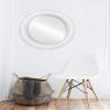 OVALCREST Round Beveled Wall Mirror for Home Decor - Dorset Style - Linen White - 28x28 Outside Dimensions view 3