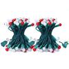 BOHON Christmas Lights 2 Pack 24FT 70 LED G15 Outdoor Christmas String Lights with Green Wire for Indoor Patio Xmas Tree Garland Decorations, Waterproof (Red and Warm White) view 1