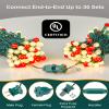 BOHON Christmas Lights 2 Pack 24FT 70 LED G15 Outdoor Christmas String Lights with Green Wire for Indoor Patio Xmas Tree Garland Decorations, Waterproof (Red and Warm White) view 2