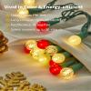 BOHON Christmas Lights 2 Pack 24FT 70 LED G15 Outdoor Christmas String Lights with Green Wire for Indoor Patio Xmas Tree Garland Decorations, Waterproof (Red and Warm White) view 3