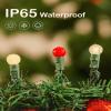 BOHON Christmas Lights 2 Pack 24FT 70 LED G15 Outdoor Christmas String Lights with Green Wire for Indoor Patio Xmas Tree Garland Decorations, Waterproof (Red and Warm White) view 4