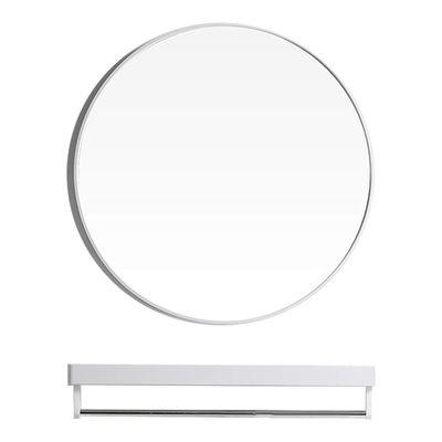 15.7" Wall Mirror, 20" Round Mirror, White Minimalist Bathroom with A Round Mirror Wall Mounted Large Mirror Decorative Mirror, Used in Corridor Bedroom Living Room