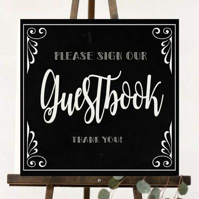 ~ Chalkboard ~ Guestbook/Wedding Sign 10'' x 8'' inch - Rustic/Chic.