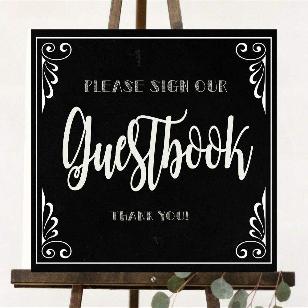 ~ Chalkboard ~ Guestbook/Wedding Sign 10'' x 8'' inch - Rustic/Chic.