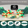 BOHON Christmas Lights 2 Pack 24FT 70 LED G15 Red White and Green Globe Christmas String Lights Plug in with Pearlized Bulbs Green Wire for Outdoor Indoor Patio Xmas Tree Garland Decor view 3