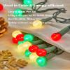 BOHON Christmas Lights 2 Pack 24FT 70 LED G15 Red White and Green Globe Christmas String Lights Plug in with Pearlized Bulbs Green Wire for Outdoor Indoor Patio Xmas Tree Garland Decor view 4
