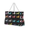 ALAZA Black Dachshund Puppy Animal Dog Tote Bag Beach Large Bag Rope Handles for Shopping Groceries Travel Outdoors view 1