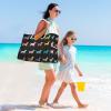 ALAZA Black Dachshund Puppy Animal Dog Tote Bag Beach Large Bag Rope Handles for Shopping Groceries Travel Outdoors view 2