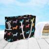 ALAZA Black Dachshund Puppy Animal Dog Tote Bag Beach Large Bag Rope Handles for Shopping Groceries Travel Outdoors view 3