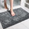 Yimobra Chenille Bathroom Rugs Non Slip, Extra Thick Soft Absorbent Bath Rug 31.5x20 Inch, Machine Washable Quick Dry Bath Mat for Bathroom Floor, Tub and Shower, Home Decor Accessories, Silver view 1