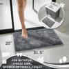 Yimobra Chenille Bathroom Rugs Non Slip, Extra Thick Soft Absorbent Bath Rug 31.5x20 Inch, Machine Washable Quick Dry Bath Mat for Bathroom Floor, Tub and Shower, Home Decor Accessories, Silver view 2
