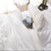 F.Y.Dreams Weighted Blanket Duvet Cover 60x80 inches with 8 Ties,Zipper on Long Side/Cotton&Minky Dot, Off-White/Just Duvet Cover view 2