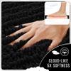 Yimobra Black Bathroom Rug Set 3 Piece - Super Absorbent Quick Dry Chenille Bath Mats & Toilet Rug, Non Slip Machine Washable, Extra Thick Shaggy Floor Mat for Shower Tub Sink view 2