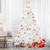 BDL 6FT White Christmas Tree Premium Hinged Artificial Pine Tree with Solid Metal Stand and Decorations,800Tips view 2
