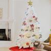 BDL 6FT White Christmas Tree Premium Hinged Artificial Pine Tree with Solid Metal Stand and Decorations,800Tips view 3