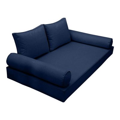 Prolinemax |SLIPCOVER ONLY|S1 Outdoor Daybed Mattress Bolster Backrest Cushion Covers Piped Trim Twin AD101