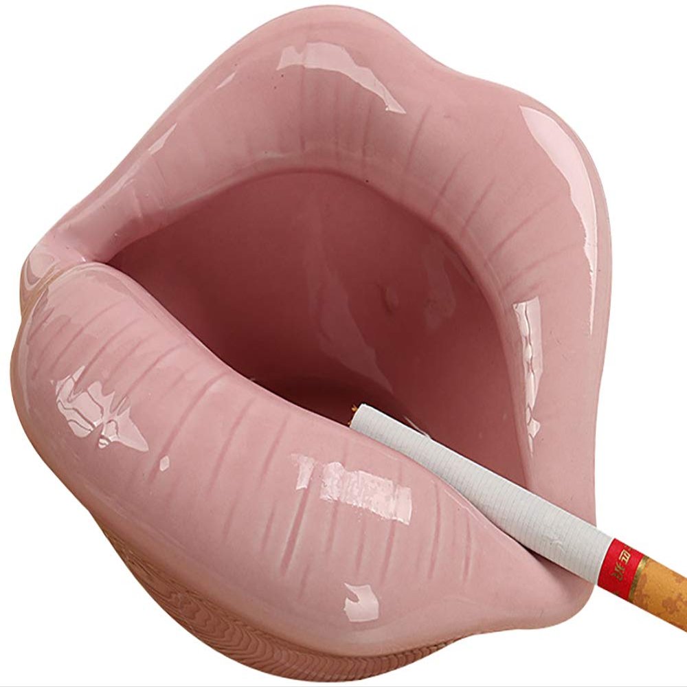 Chiconon Lip Candy Bowl Windproof Ceramic Pen Holder for Patio Outdoor Indoor Home Decoration
