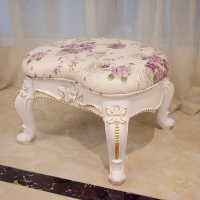 Bedroom Dressing Table Stool Makeup Vanity Stool Baroque Piano Chair Padded Bench Chair with ABS Plastic Steel Legs